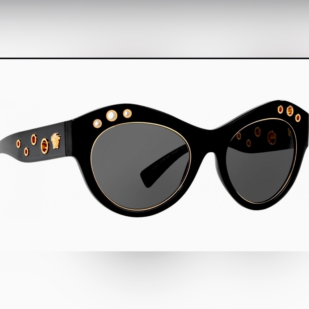 Women's Versace Medusa Gradient Black Gray Gold Sunglasses